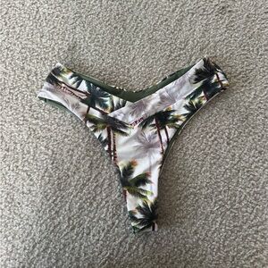 Palm Tree Print/Green V-Front Bikini Bottoms